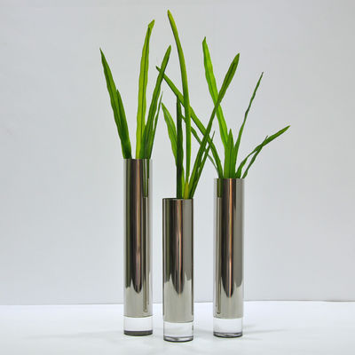 Custom Various Specifications Stainless Steel Metal Round Cylindrical Home Decor Floor Vases