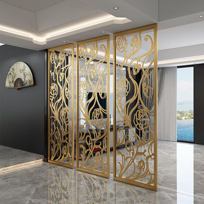 Customized Golden Decorative Aluminum Metal Room Divider Partition Wall