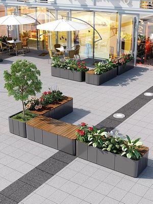 Round Stainless Steel Flowerpot High Durability Smooth Surface