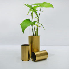Custom Various Specifications Stainless Steel Metal Round Cylindrical Home Decor Floor Vases