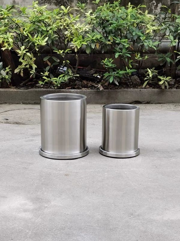 Custom Square Or Round Stainless Steel Vase Large Metal Garden Planters