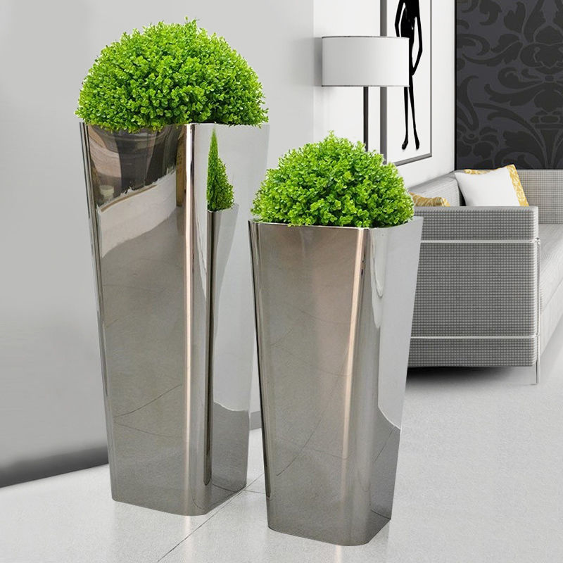 Living Room SS Flower Pot Custom Strong Corrosion Prevention