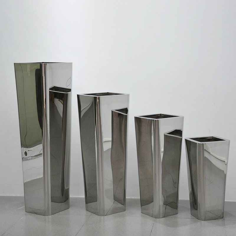 Indoor Outdoor Custom Size Stainless Steel Flowerpot withstand harsh weather condition