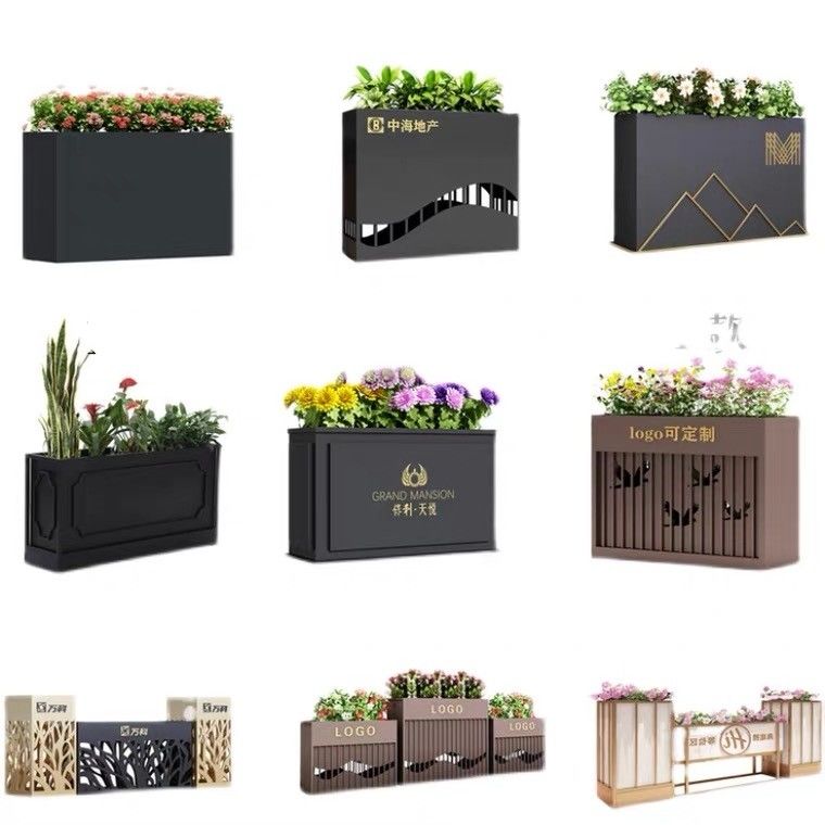 Round Stainless Steel Flowerpot High Durability Smooth Surface
