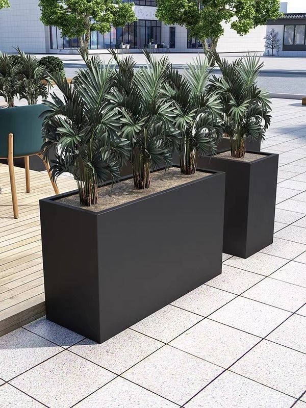 Round Stainless Steel Flowerpot High Durability Smooth Surface