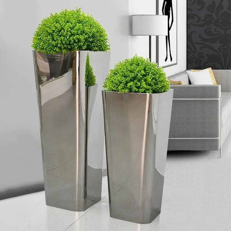 Customizable Shape Stainless Steel Flowerpot Rust Resistance